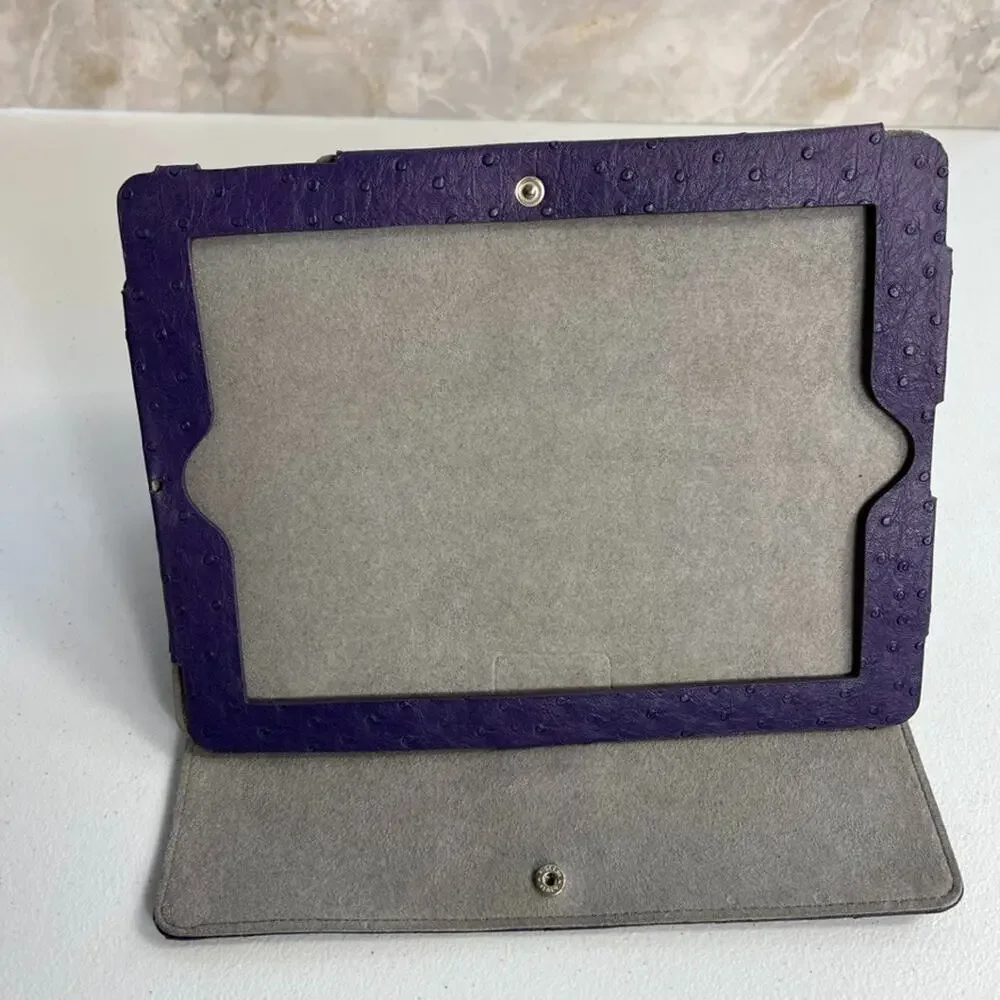 CaseMate Ipad Case Purple Ostrich Leather Snap Closure 7.5